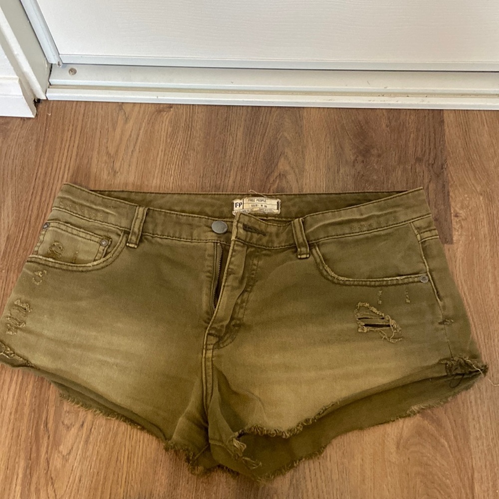 Free People Olive Shorts